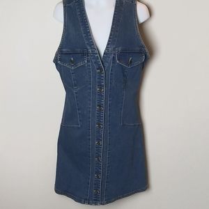 FREE PEOPLE Denim Dress Size 4 Sleeveless  Ready for Summer